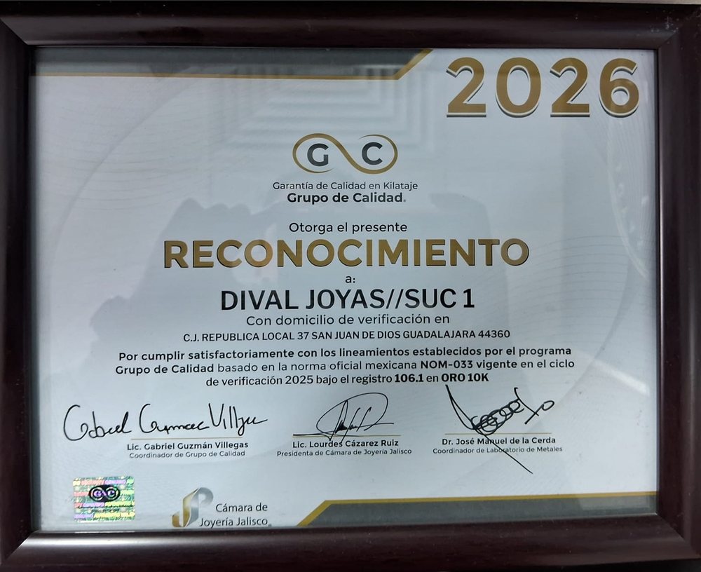 Oro verificado por Grupo de Calidad